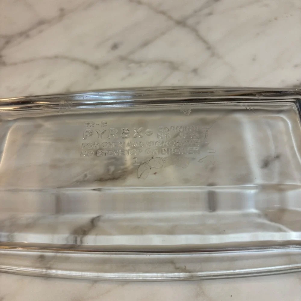 Vintage Pyrex Clear Glass Butter Dish with Lid 72-B Corning NY USA Kitchenware